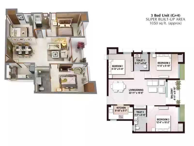 3 BHK Apartment in Joka